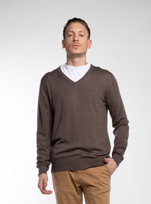 Sweater-Escote-V-Finito-Marron
