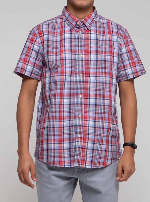 camisas de cuadros manga corta