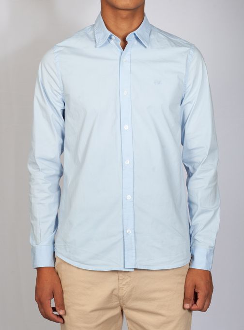 Camisa-Poplin-Lisa-Manga-Larga-Celeste
