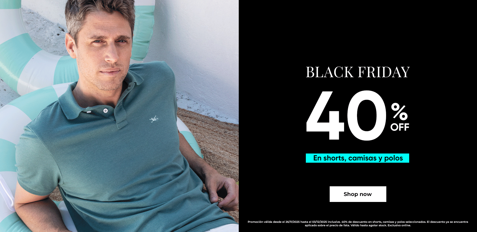 40% off - Camisas y Shorts