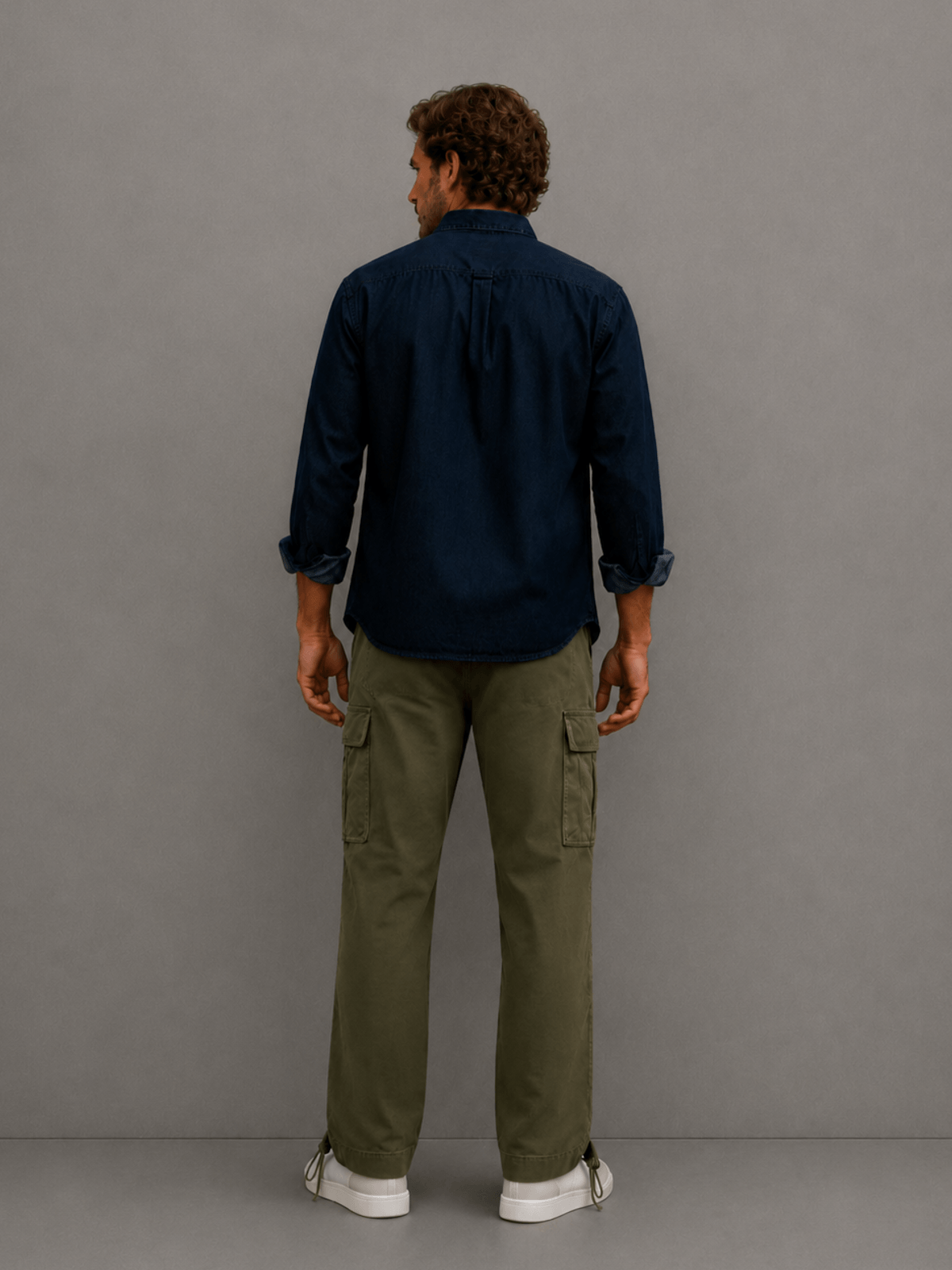 Pantalon Cargo Gabardina Verde