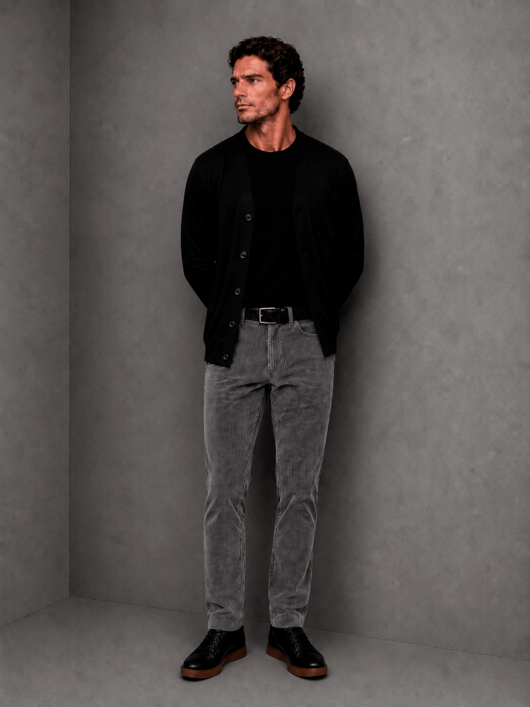 Pantalon Classic Corderoy Gris Hombre