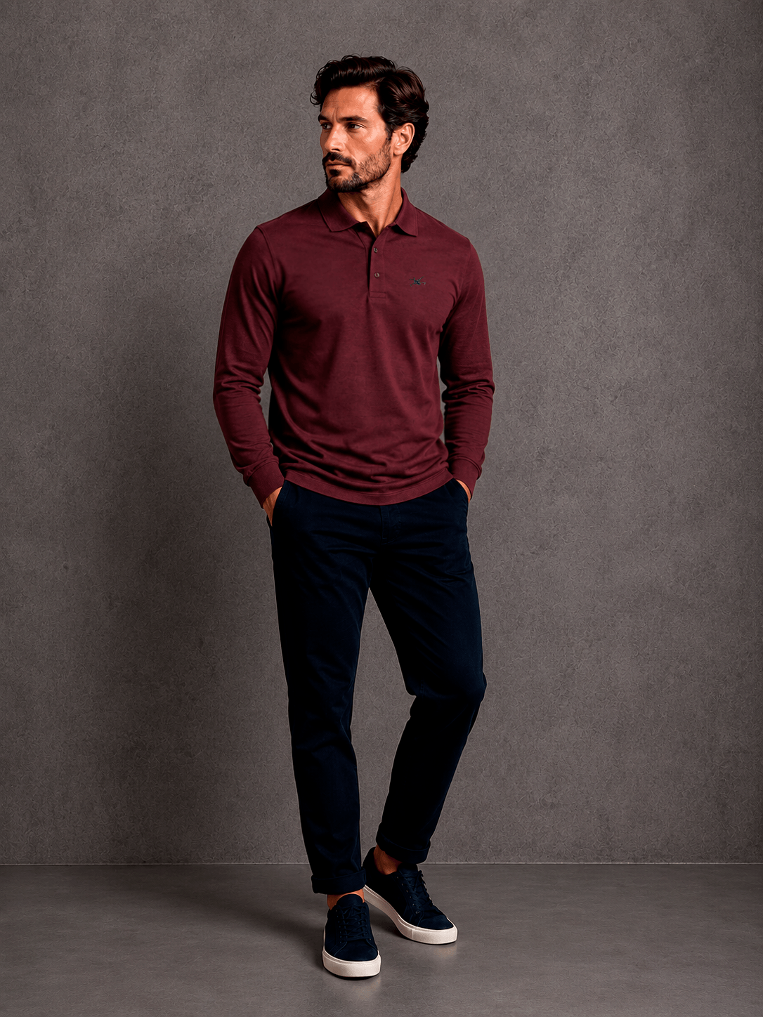 Polo Modelo Ml Pique Frisado Bordo Hombre