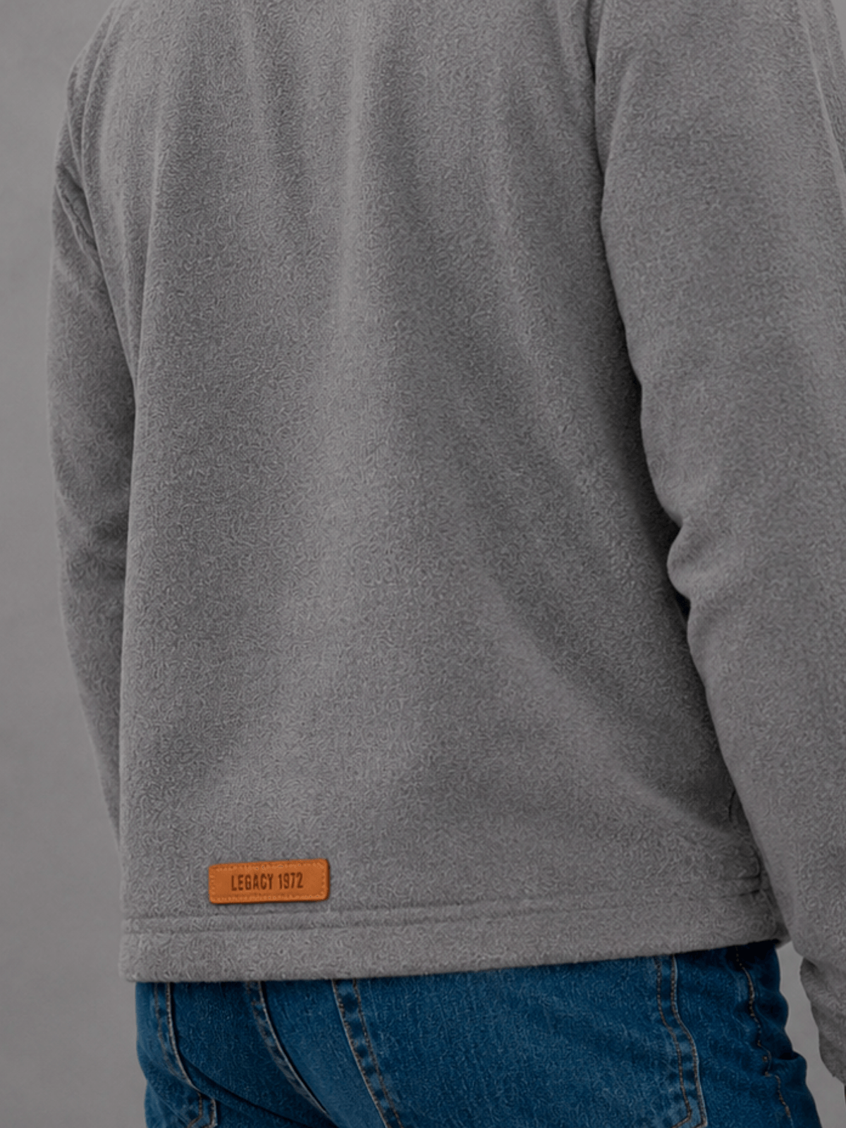 Campera Polar Clasica Gris Hombre — imagen 3