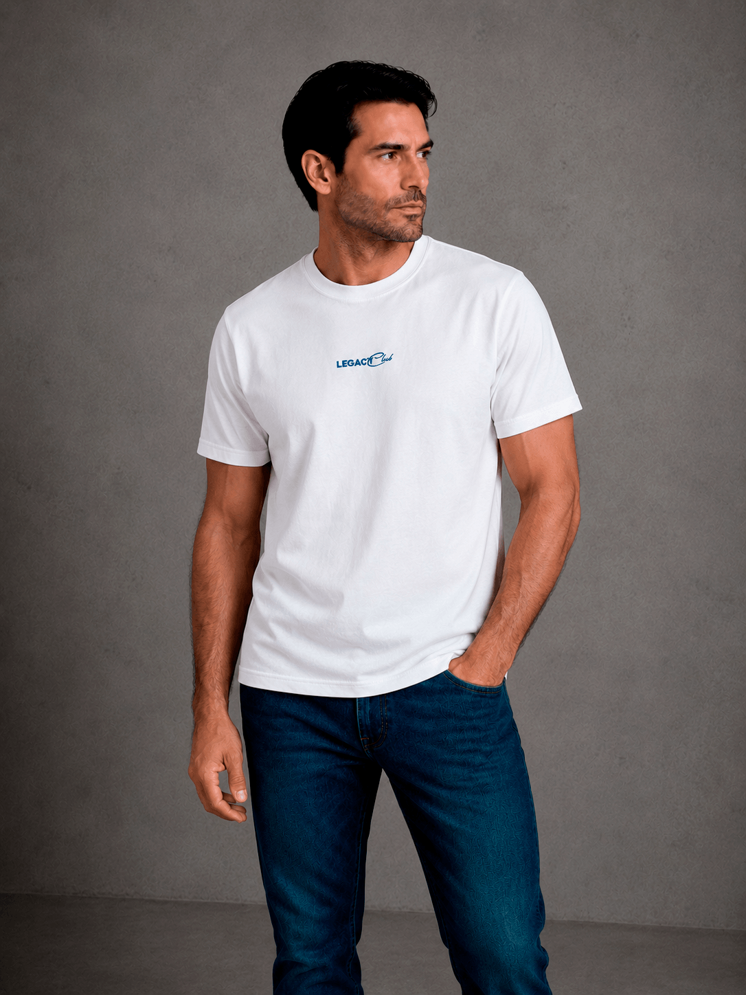 Shirt Modelo T-Shirt Institucional Blanco Hombre