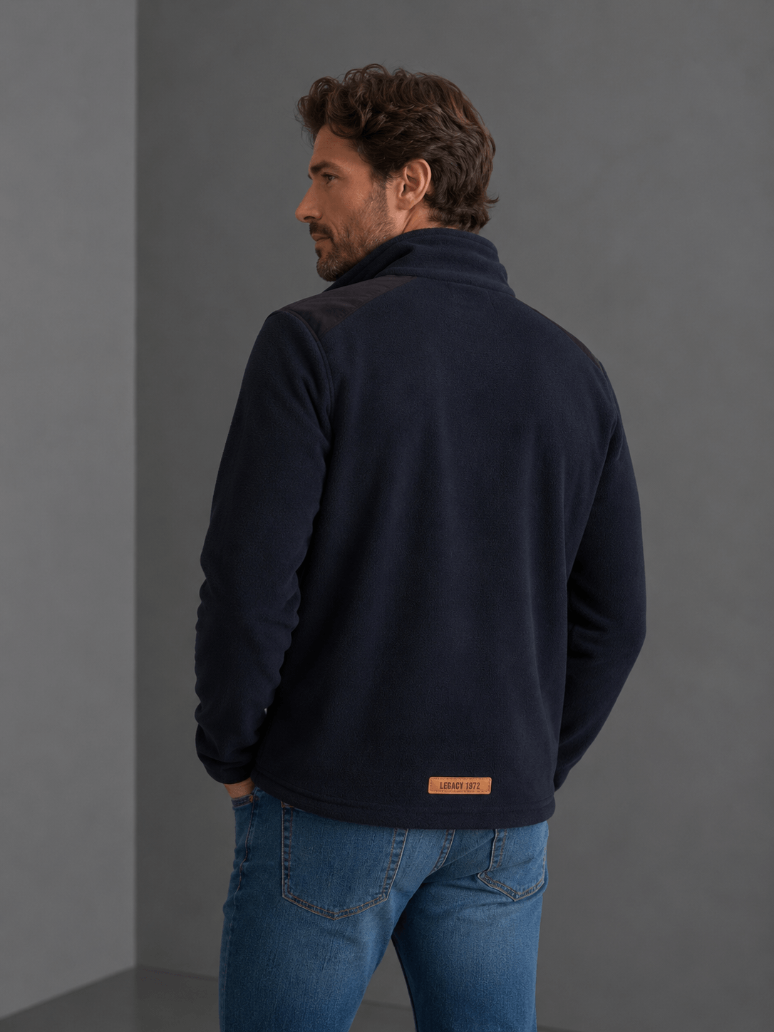 Campera Polar Clasica Azul Hombre — imagen 3