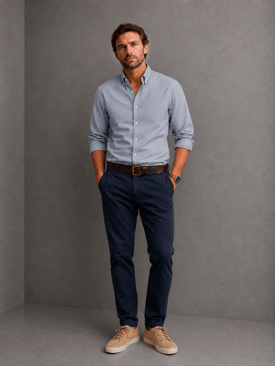 Pantalon Denver Regular Azul Hombre