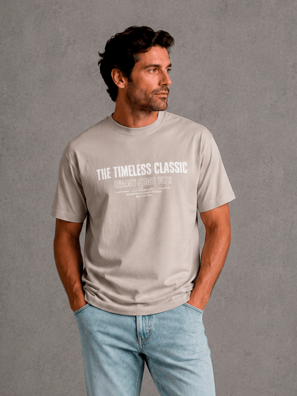 Shirt Modelo T-Shirt Institucional Beige Hombre