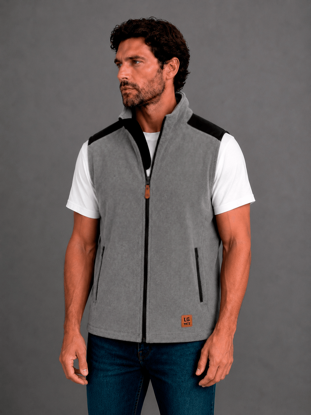 Chaleco Polar Gris Hombre