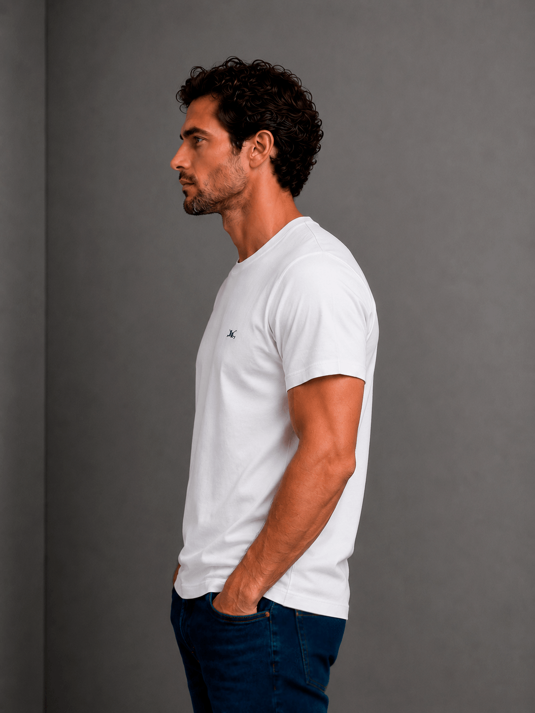 Shirt T-Shirt Lisa Basica Blanco Hombre — imagen 2