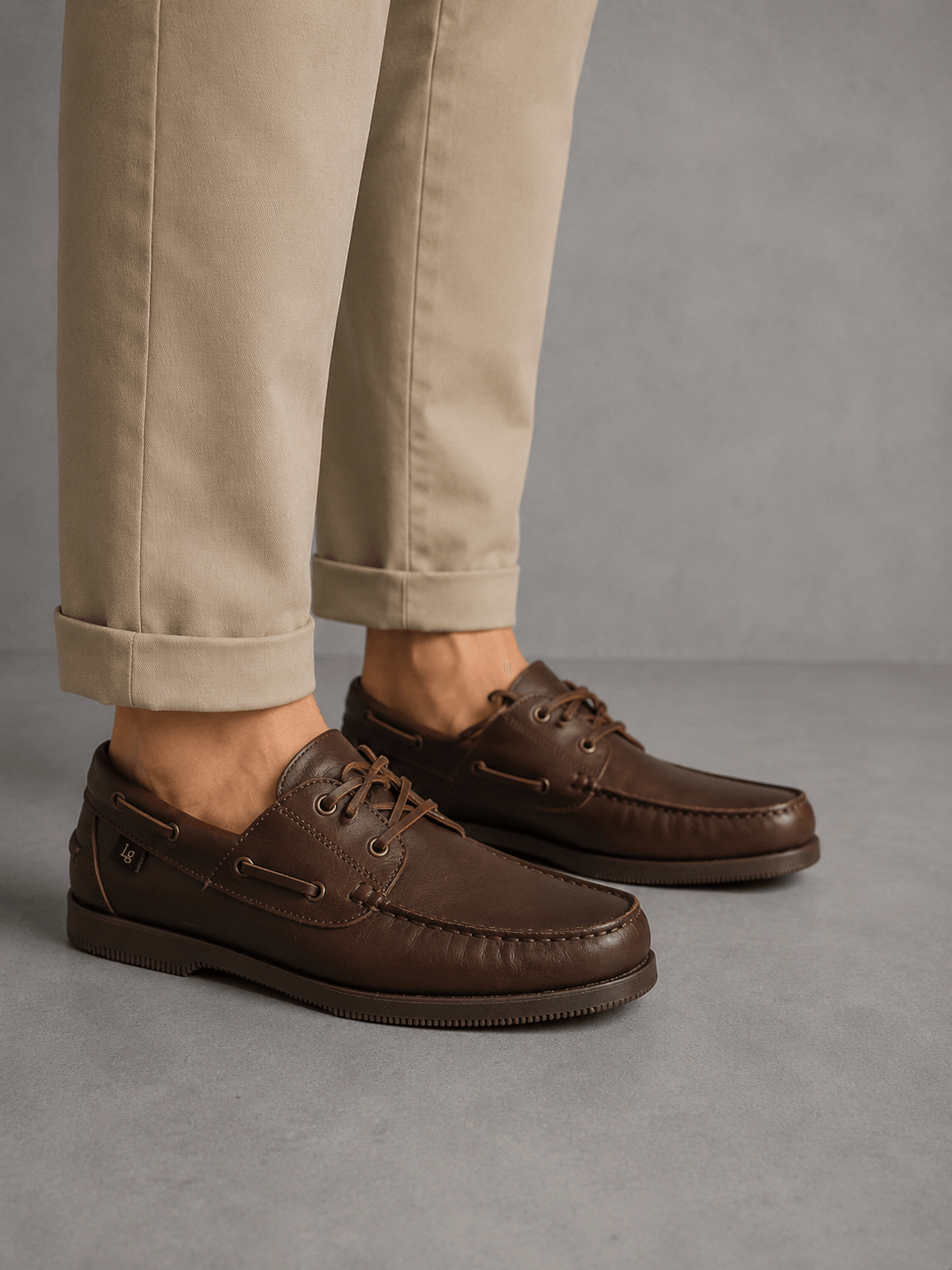 Nautico Modelo Clasico Cuero Marron Hombre
