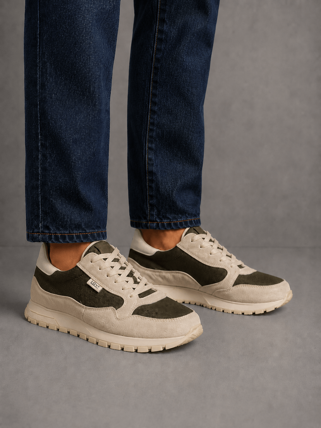 Sneacker Modelo Legacy Cuero y Gamuza Verde Hombre