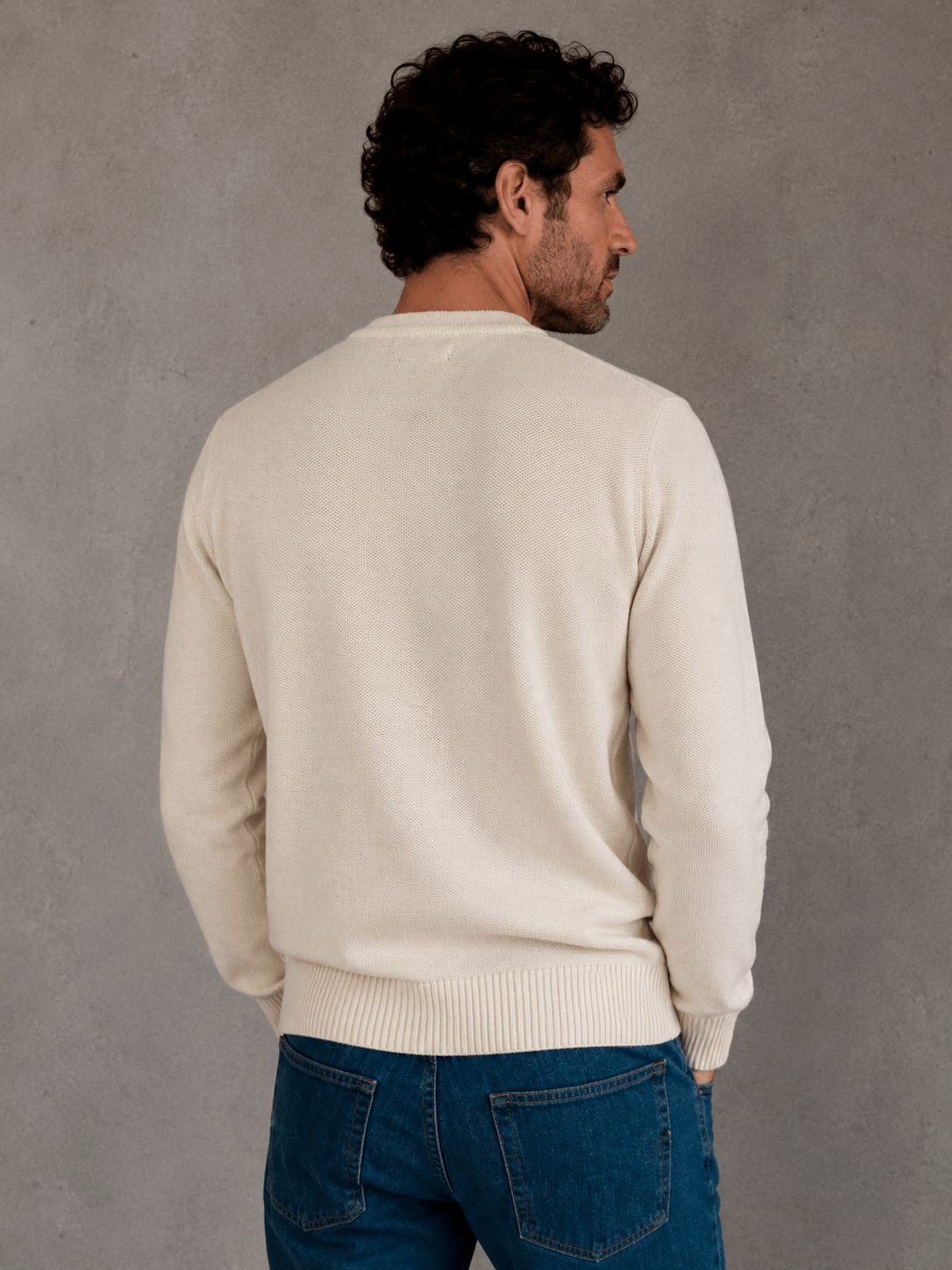 Sweater Pique Cuello Redondo Tiza — imagen 4